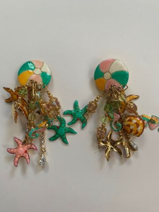 Lunch At The Ritz - Beach Party - Clip On Earrings