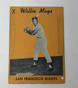 VINTAGE 1958 WILLIE MAYS SAN FRANCISCO GIANTS HIRES ROOT BEER TEST BASEBALL CARD 2