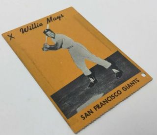 VINTAGE 1958 WILLIE MAYS SAN FRANCISCO GIANTS HIRES ROOT BEER TEST BASEBALL CARD 5