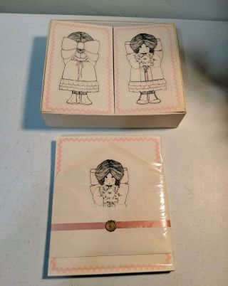 Vtg Hallmark Cards " Merrily " Geisha Girl Stationery Letter Set W/ Box 70 