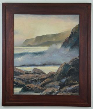 Vintage Oil Painting Of Dramatic Stormy Seascape