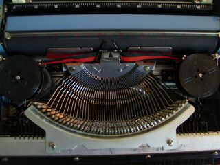 Vintage Brother Webster Typewriter XL - 747 Portable Blue w/Case Near 4