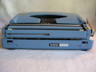 Vintage Brother Webster Typewriter XL - 747 Portable Blue w/Case Near 5