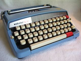 Vintage Brother Webster Typewriter XL - 747 Portable Blue w/Case Near 6