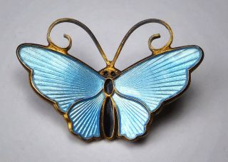 Vintage Norway David - Anderson Sterling Silver/ Enamel Butterfly Pin