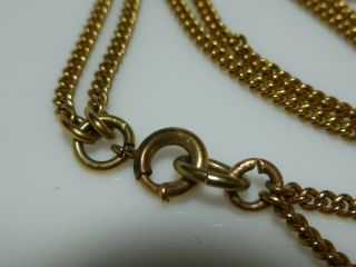 VICTORIAN NOUVEAU 1/20 12K GOLD FILLED GF EXTRA LONG POCKET WATCH CHAIN NECKLACE 2