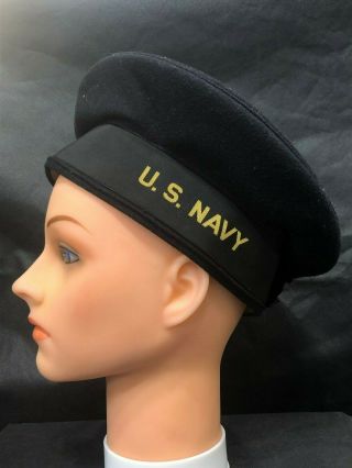 U.  S.  Navy Wwii Sailor Donald Duck Cap Wool Hat Uniform Military 6 7/8 "