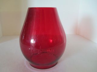 Vintage Rare Rail Road Lantern Globe 6 " Dark Red Embossed - N&w
