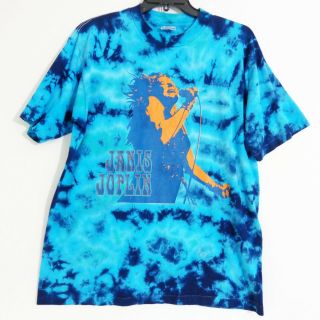 Janis Joplin Vintage Tie Dye Blue Orange T Shirt Mens Xl Single Stitch Made Usa