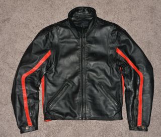 Vintage Dainese Leather Motorcycle Jacket Eu 50 Black Red