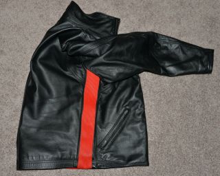 Vintage Dainese Leather Motorcycle Jacket EU 50 Black Red 4
