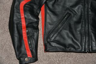 Vintage Dainese Leather Motorcycle Jacket EU 50 Black Red 5