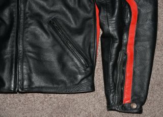 Vintage Dainese Leather Motorcycle Jacket EU 50 Black Red 6