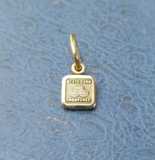 Vintage 14k Solid Gold State Farm Insurance Charm.  Rare