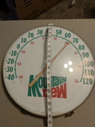 VTG Mountain Dew Glass Front 18  Jumbo Thermometer Outdoor sign 8