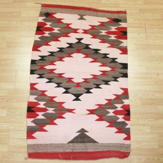 Vintage Antique Navajo Rug Weaving Blanket (64 X 35) Inches