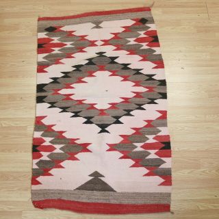 Vintage Antique Navajo Rug Weaving Blanket (64 x 35) Inches 2