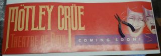 Vintage Motley Crue Theatre Of Pain Coming Soon Store Display 1985 Poster Stock