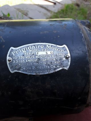 Vintage Frigidaire Repulsion Induction Antique Electric Motor 1/6hp Work