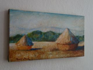 Ultra Rare Oil Painting,  Haystacks,  Signed,  Claude Monet With,  Museum Art