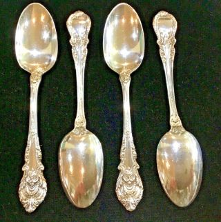 Set Of (4) Wallace Sterling Silver Sir Christopher 6” Spoons (no Mono)