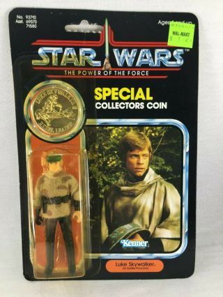 Kenner Vintage Star Wars: Power Of The Force Luke Skywalker Poncho 1985 Moc Potf