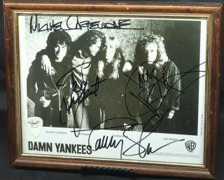 Vintage Damn Yankees Signed By Michael Ted Tommy & Jack Bonus Played Guitar Pick
