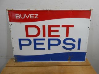 Vintage 1967 Diet Pepsi Cola 27 " X 19 " Soda Pop Embossed Tin Sign