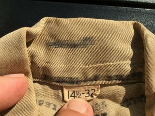 2 WW2 US Army Air Corps Khaki Service Shirts & Tie,  VG Size 14 1/2 x32 3