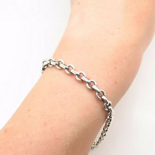 Tiffany & Co.  Italy 925 Sterling Silver Designer Donut Chain Charm Bracelet 2