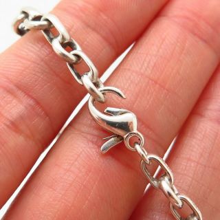 Tiffany & Co.  Italy 925 Sterling Silver Designer Donut Chain Charm Bracelet 6