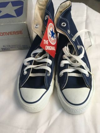 Deadstock Vintage Navy Converse All Star Blue Hi Made In Usa Men’s 4/women’s 6