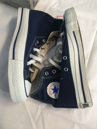Deadstock Vintage Navy Converse All Star Blue Hi Made In USA Men’s 4/Women’s 6 2