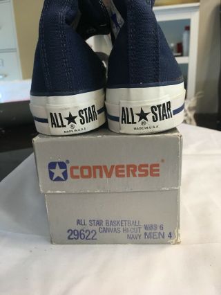 Deadstock Vintage Navy Converse All Star Blue Hi Made In USA Men’s 4/Women’s 6 6