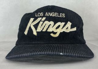 Vtg Los Angeles La Kings Sports Specialties Nhl Script Snapback Cap Hat Rare Nwa