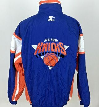 Rare Vintage 90s York Knicks Starter Track Jacket Windstopper Nba Men 
