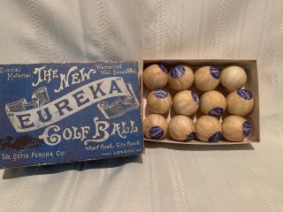 The “eureka” Golf Balls - The Gutta Percha Coy - 1 Dozen - Vintage