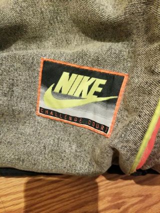 Vtg 80 ' s 90 ' s Nike Challenge Court Neon LARGE Bag Duffel agassi tennis flaws 2