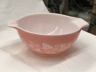 Vintage Pyrex Pink/white Gooseberry Cinderella Nesting Bowls 4