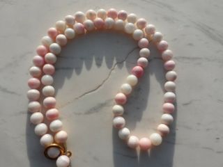 Antique Vintage Carved Angel Skin Coral Beaded Necklace 63 Grams 22 Inches