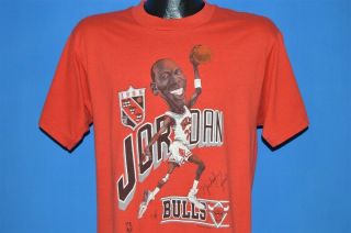 Vtg 80s Chicago Bulls Michael Jordan 1988 Mvp Caricature Basketball T - Shirt M