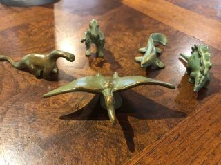 Vintage Srg Metal Bronze Dinosaur Set Stegosaurs Trex Brontosaurus More