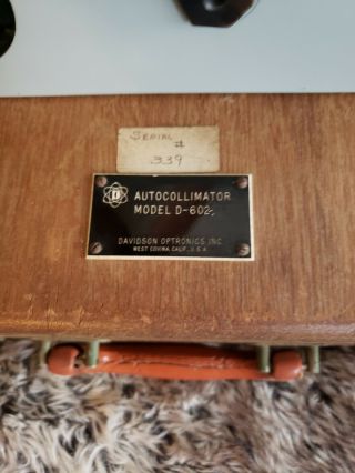 Davidson Optronics Model D - 602 Autocollimator w wooden Case Vintage early 60 ' s 3