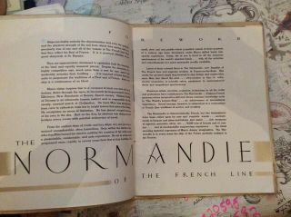 Vintage 1935 brochure of the French Line transatlantic cruise ship SS Normandie 3