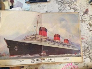 Vintage 1935 brochure of the French Line transatlantic cruise ship SS Normandie 8