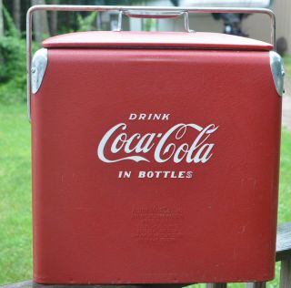 Acton Coca Cola Vintage Cooler With Box Can Opener Drain Ice Tray