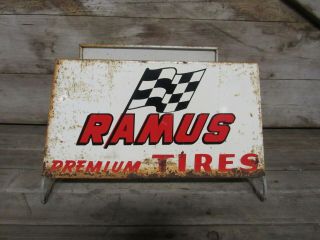 Rare Vintage Ramus Tires Tire Rack Stand Display Sign