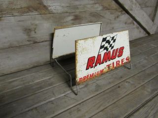Rare Vintage Ramus Tires Tire Rack Stand Display Sign 3