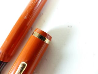 Restored Vintage Red Flat Top Conklin Fountain Pen Flex Nib 4