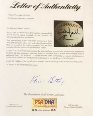 Eddie Vedder Signed Baseball w RARE Wave Sketch - PSA/DNA LOA - Chicago Cubs 5